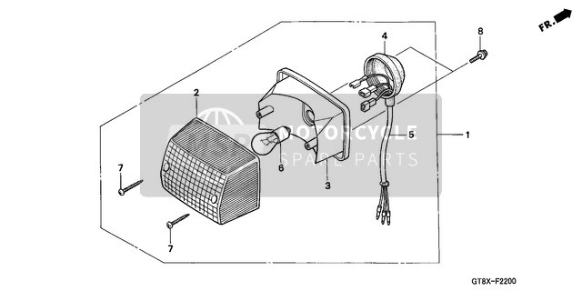 Honda PK50 2000 Fanale posteriore per un 2000 Honda PK50